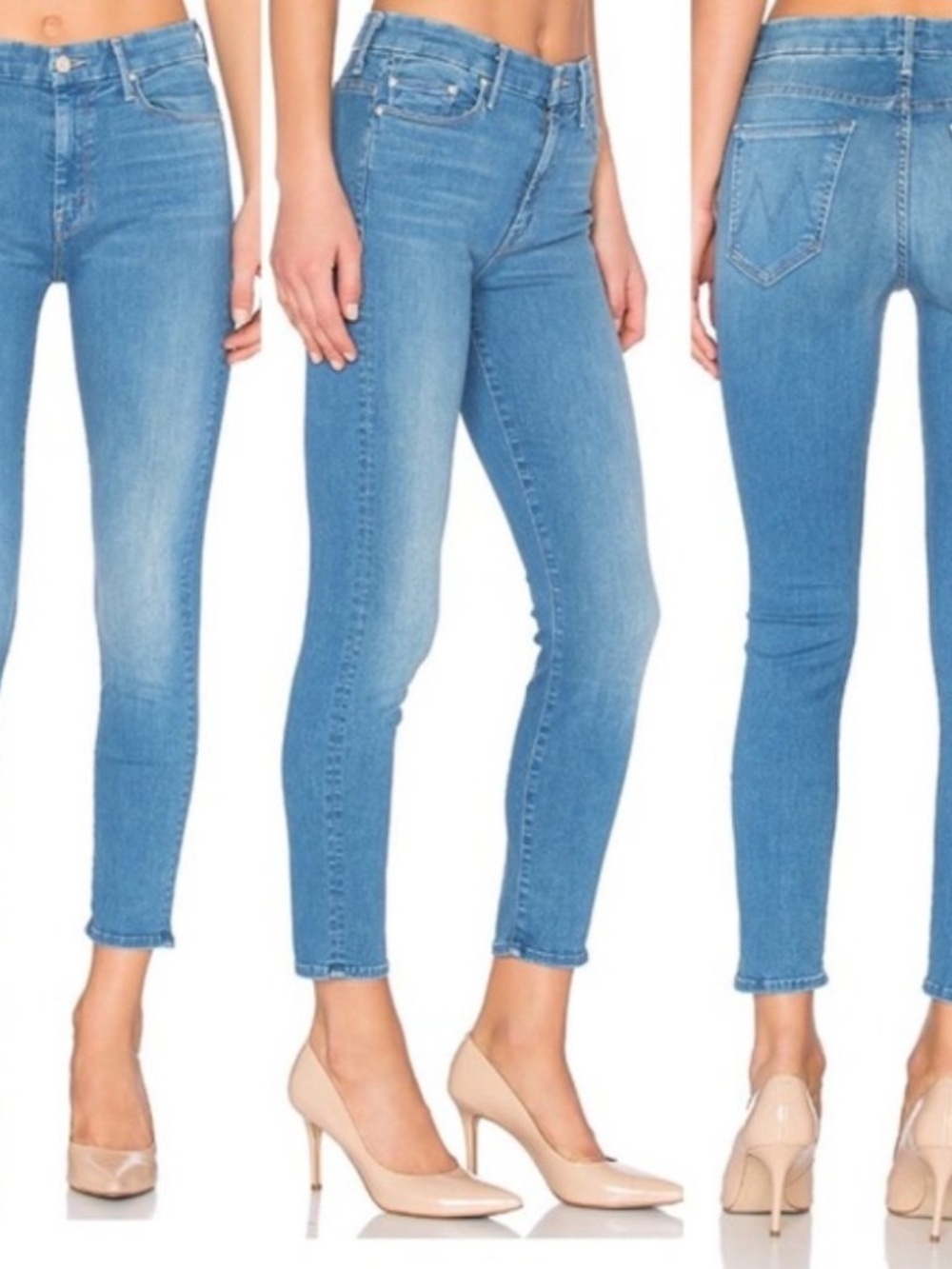 MOTHER High Waisted Looker Crop in Chill Wash Jean size 27